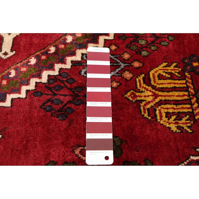 ECARPETGALLERY Hand-knotted Kayseri Vintage Dark Red Wool Rug - 4'4 x 7'7
