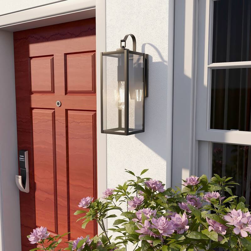 2 Pack 1-Light Outdoor Matte Black Wall Sconce