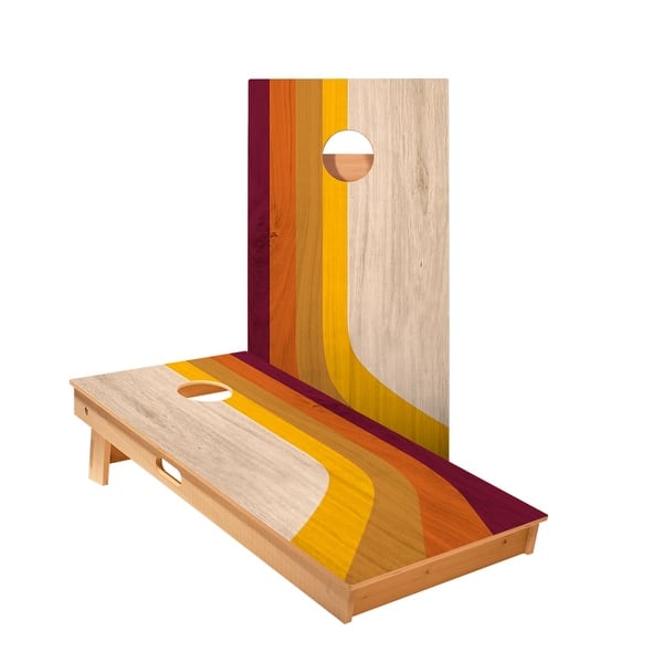 slide 2 of 5, Swashed Stripes Cornhole Boards NO Bags - Add Board Lights