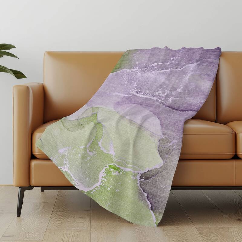 Premium Machine Washable Abstract Contemporary Sherpa Throw Blanket