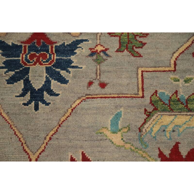 Hand Knotted Oriental 100% Wool Carpet Traditional Floral Greys & Charcoal Kazak Area Rug - 10' 3'' X 8' 0''