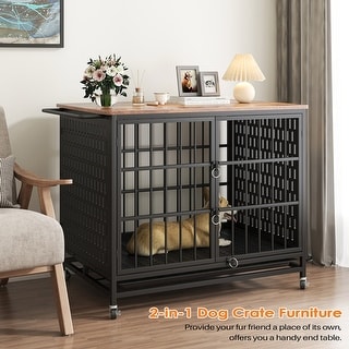 41 inch Chew Proof Extra Large Dog Crate w/Removable Trays, 2 Door ...