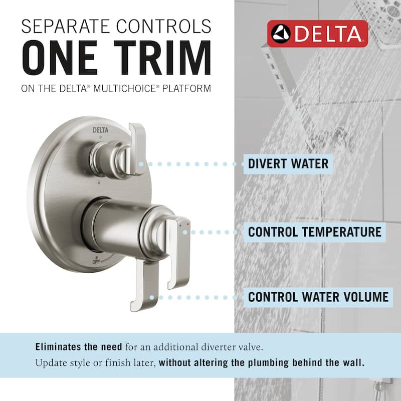 Delta T27T989 Tetra 17T Series Thermostatic Valve Trim with Integrated