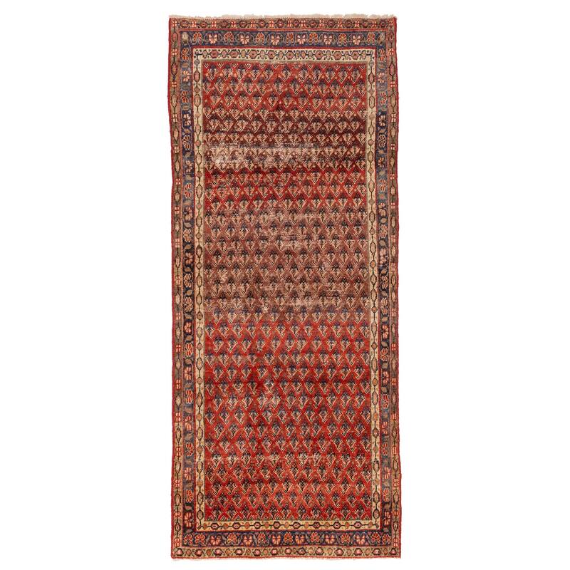 ECARPETGALLERY Hand-knotted Andelz Red Wool Rug - 3'4 x 7'11
