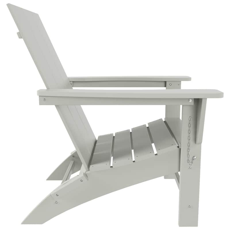 Polytrends Shoreside Modern Poly Folding Eco-Friendly All Weather Adirondack Chair (Set of 4)