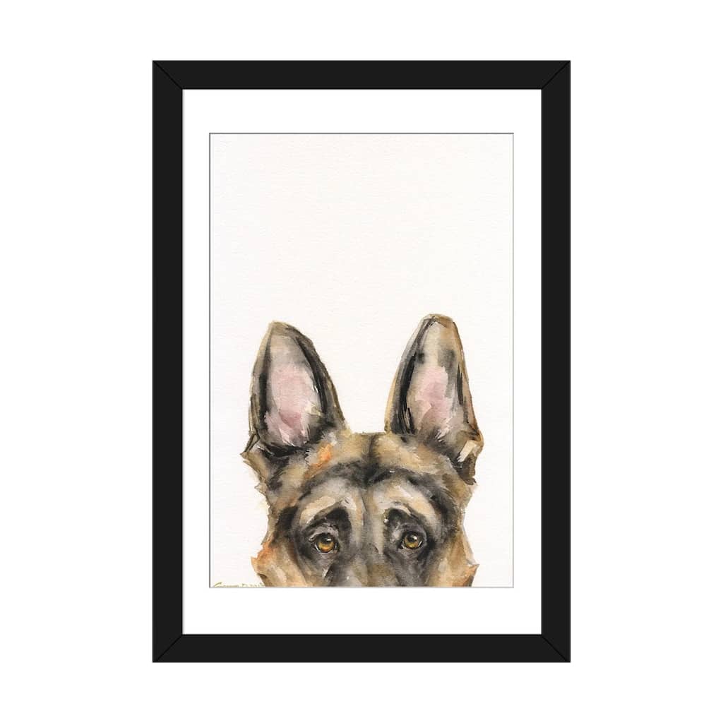 iCanvas "German Shepherd Peek A Boo" by George Dyachenko