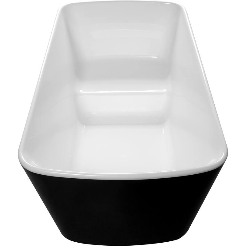 49" x 28" Glossy Black Acrylic Square Soaking Tub