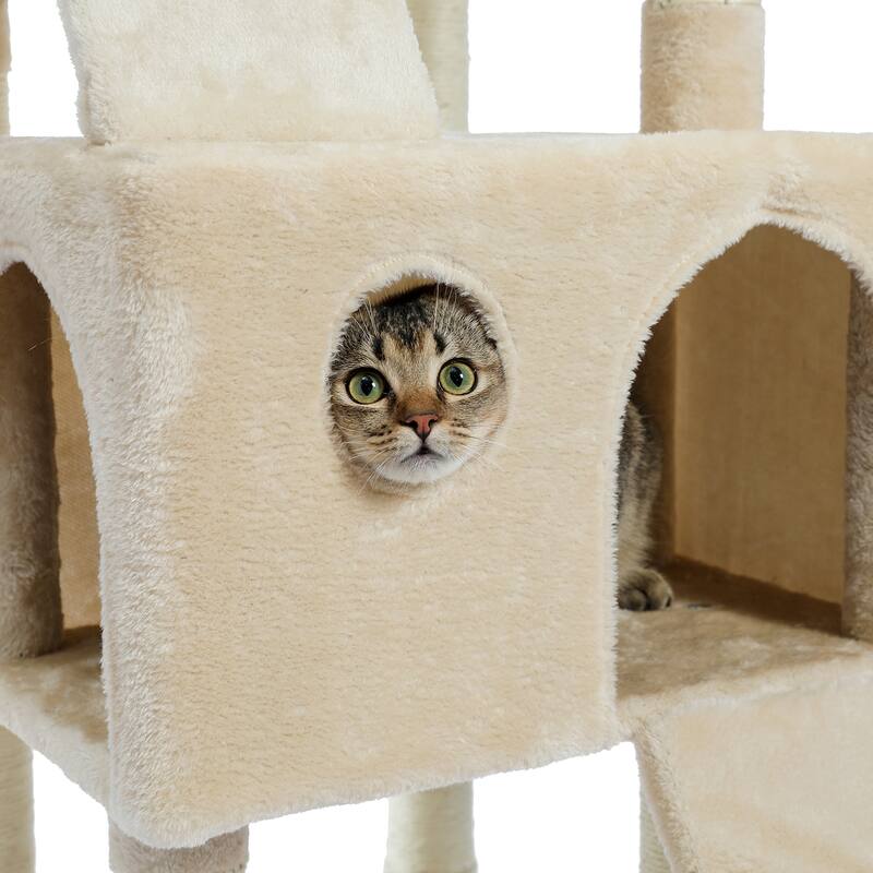 Cat Tree,Cat Tower with 2 Condos and 2 Perches, Kitty Climber Tower Furniture