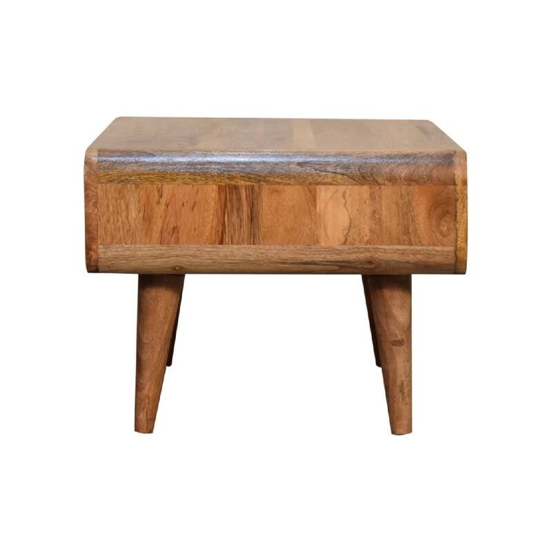 HomeRoots 26" Brown Solid Wood Open Shelving TV Stand - 25.60 in. x 13.80 in. x 17.70 in.