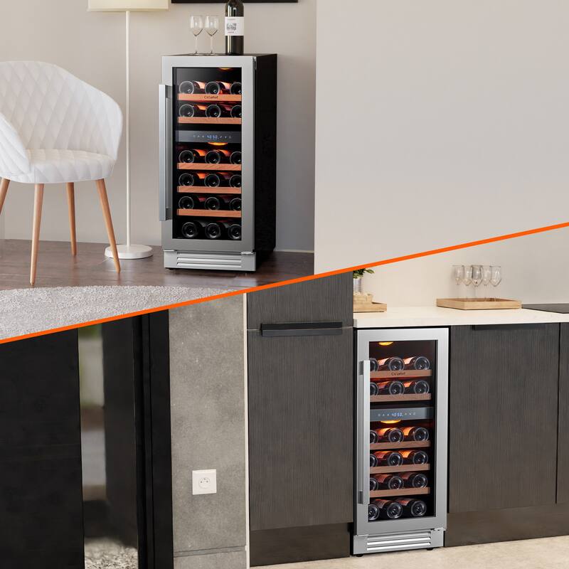 Ca'Lefort 15 in. 28-Bottle Dual Zone Built-In Wine Cooler