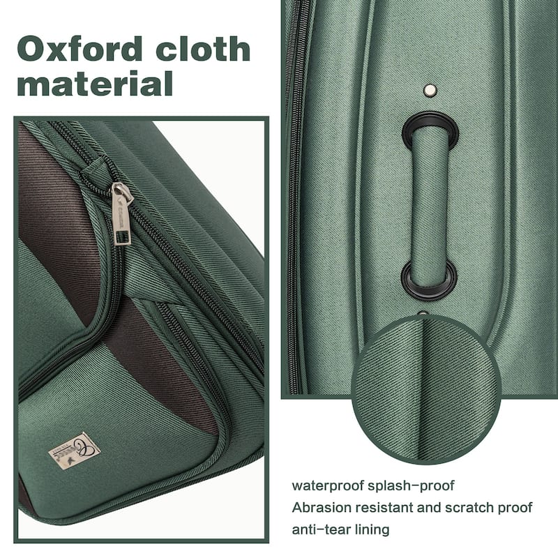SoftshellLuggage Expandable 4 Piece Set Suitcase Softside Lightweight Luggage Travel Set