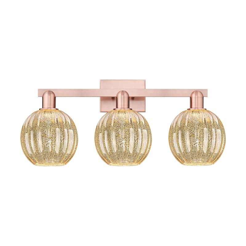 Innovations Lighting 716-3W-12-26 Preston Vanity Preston 3 Light 26" - Antique Copper / Mercury