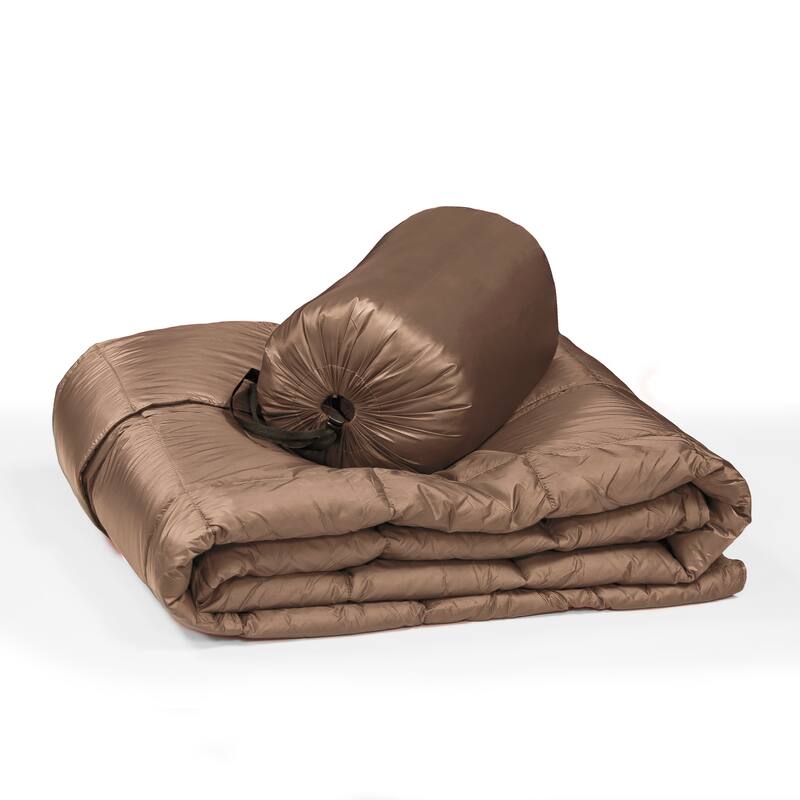 Packable Oversized Down Throw With Slumber Pouch - Gold