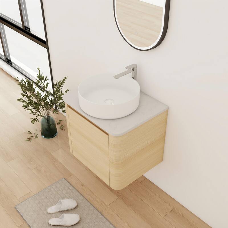 Bathroom Vanity With Sink In 24/30 Inch, Floating Bathroom Vanity With Soft Close Door