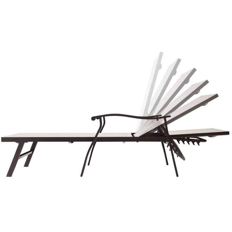 VredHom Outdoor Aluminum Adjustable Chaise Lounge (Set of 2)