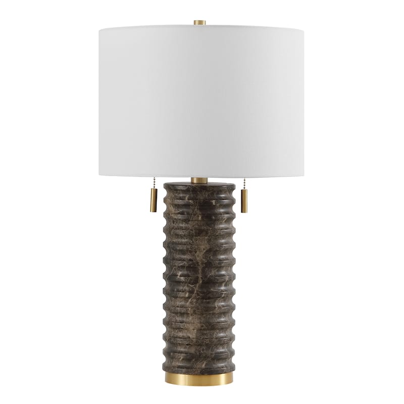 SAFAVIEH Lighting Tova, 26 Inch, Dark Grey, Resin/Metal Table Lamp - 14"W x 14"D x 25"H
