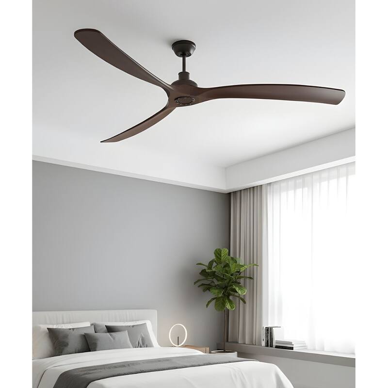 88" Rio Grande 3-Blade Ceiling Fan Oil Rubbed Bronze Finish and Walnut Blade Finish with Wall Control