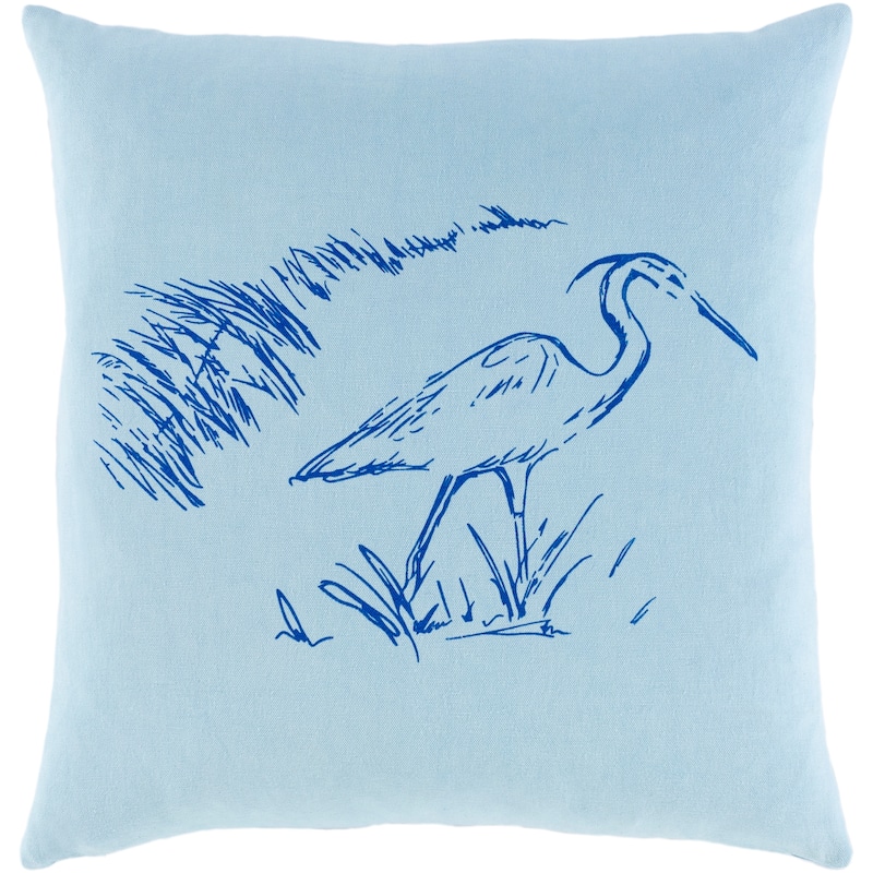 Artistic Weavers Heron Ice Blue Nature Throw Pillow