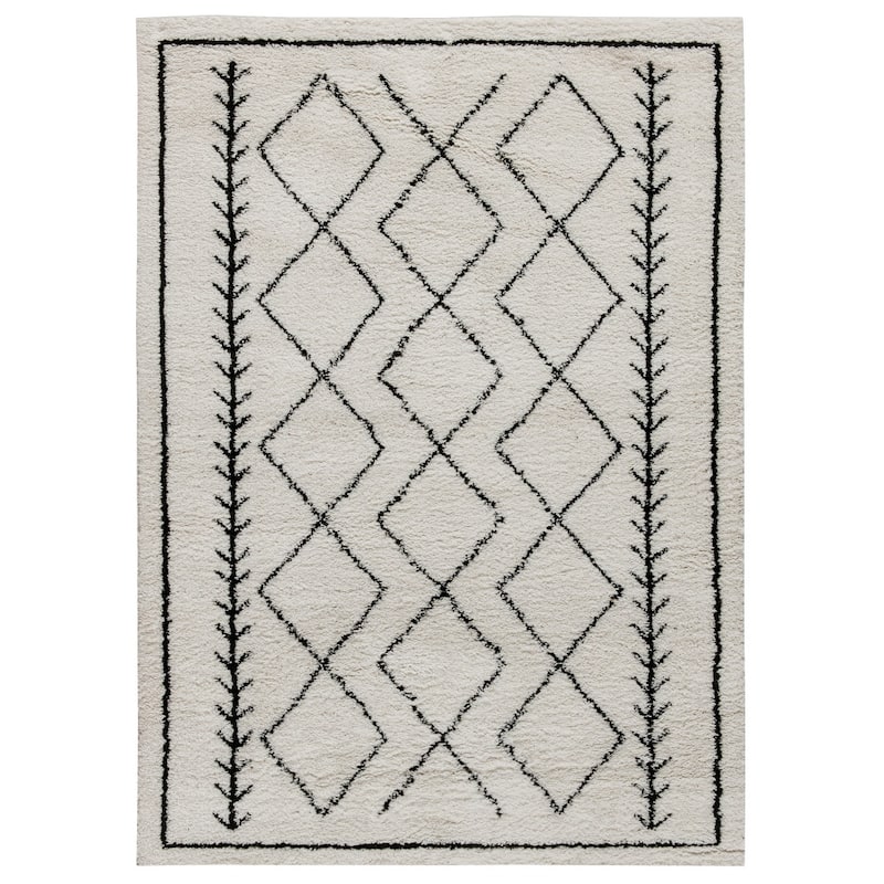 Geometric Bohemian Shag Rug