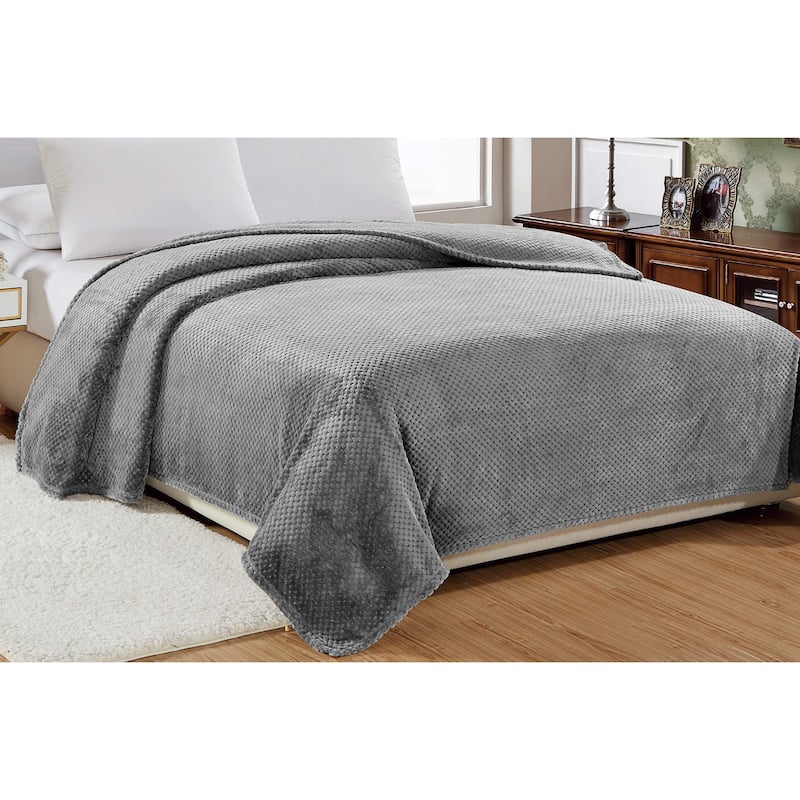 Décor&More Home Essentials Popcorn Textured Microplush Blanket - King