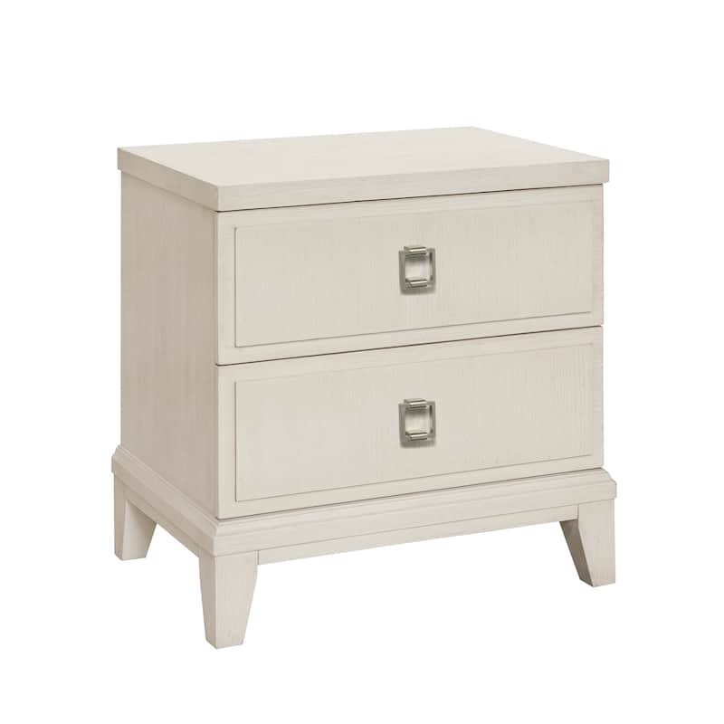 Madison 2-Drawer Nightstand with USB Port in a Grey-White Wash Finish