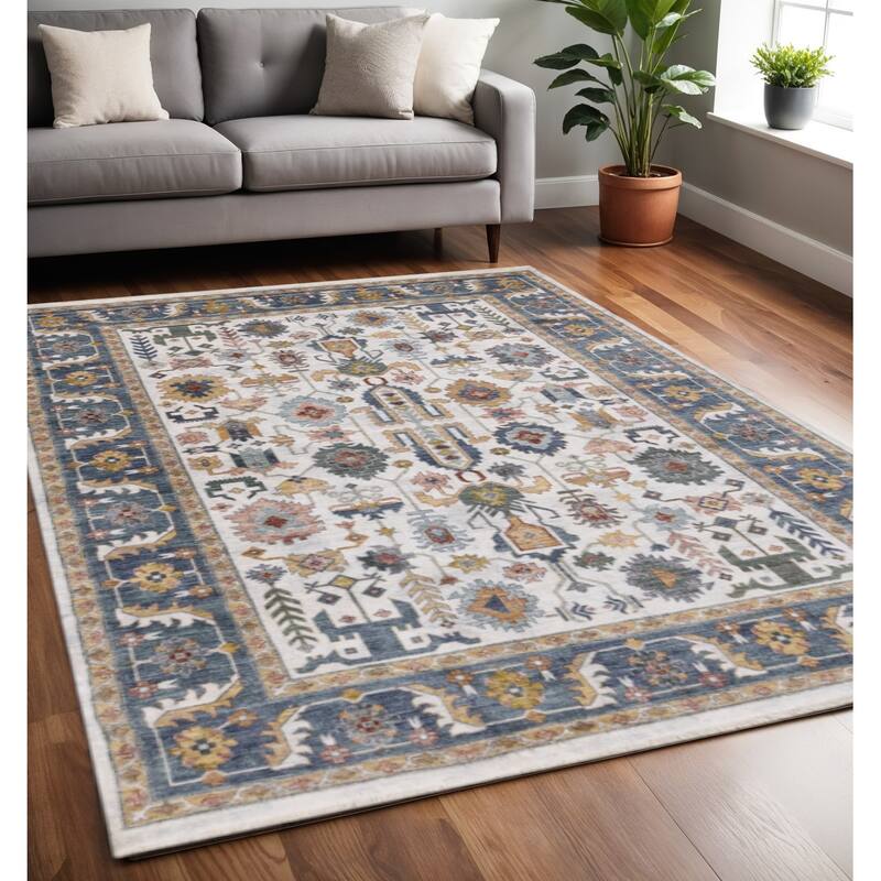 HomeRoots Medallion Modern Rectangle Area Rug - 5' X 8' - 5' X 8'