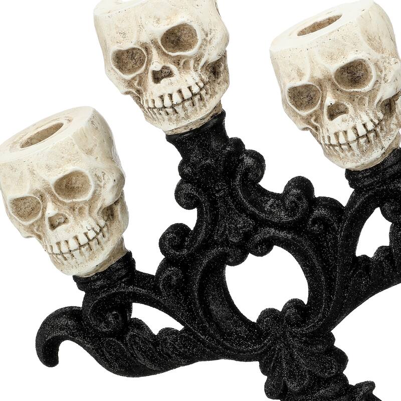 11" Triple Skull Candle Holder