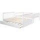 preview thumbnail 6 of 9, Full over Full Wooden Bunk Bed with Twin Size Trundle & Safety Rail, Convertible to 2 Platform Bedframe for Kids Teens Bedroom