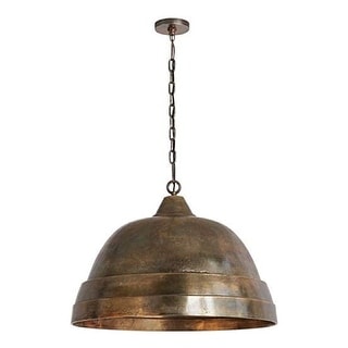 Oxidized Brass industrial lighting Aluminum dome light fixtures 1-Light ...