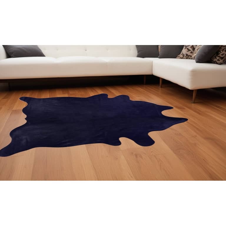 Mocay Stain Resistant Area Rug By HomeRoots - 84' X '60' X '0.1 - Midnight - Hide-Shaped