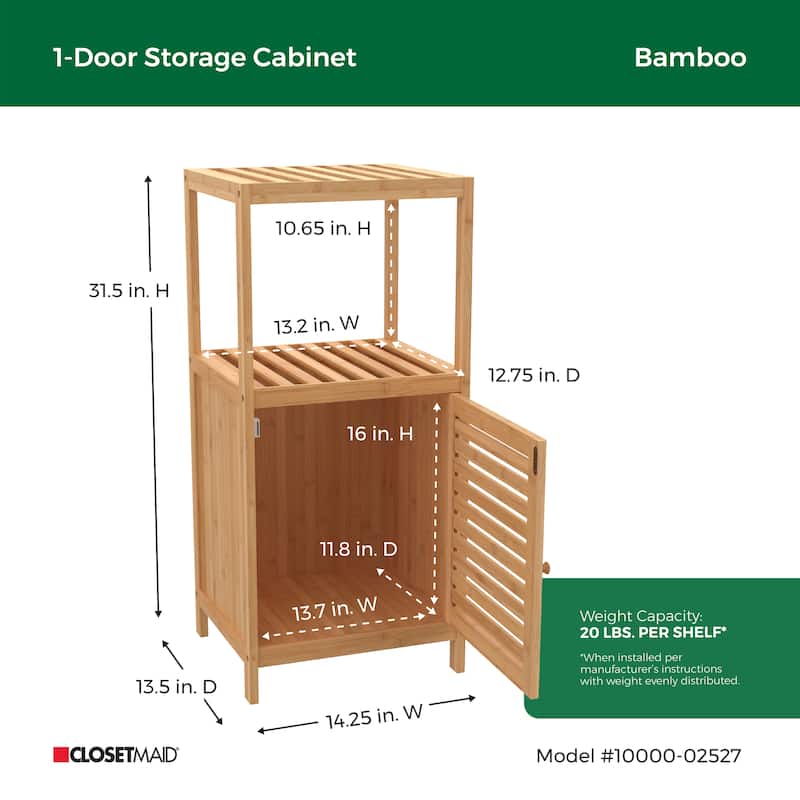 ClosetMaid Bamboo 1-Door Storage Cabinet