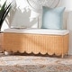 preview thumbnail 7 of 7, Teresa Bohemian Light Honey Scalloped Rattan Ottoman Bench