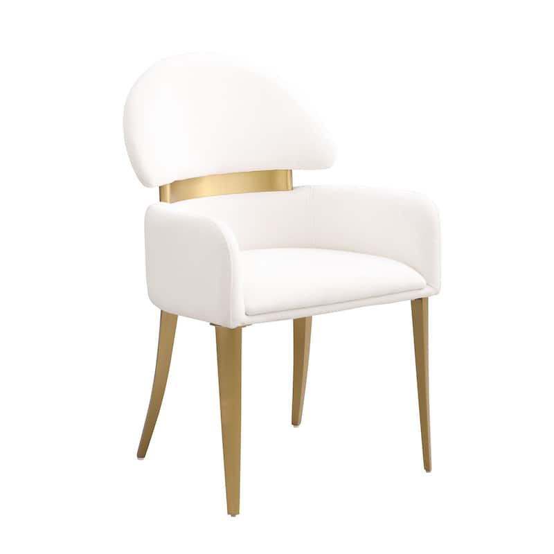 White Finish Modern Upholstered Arm Chairs Set