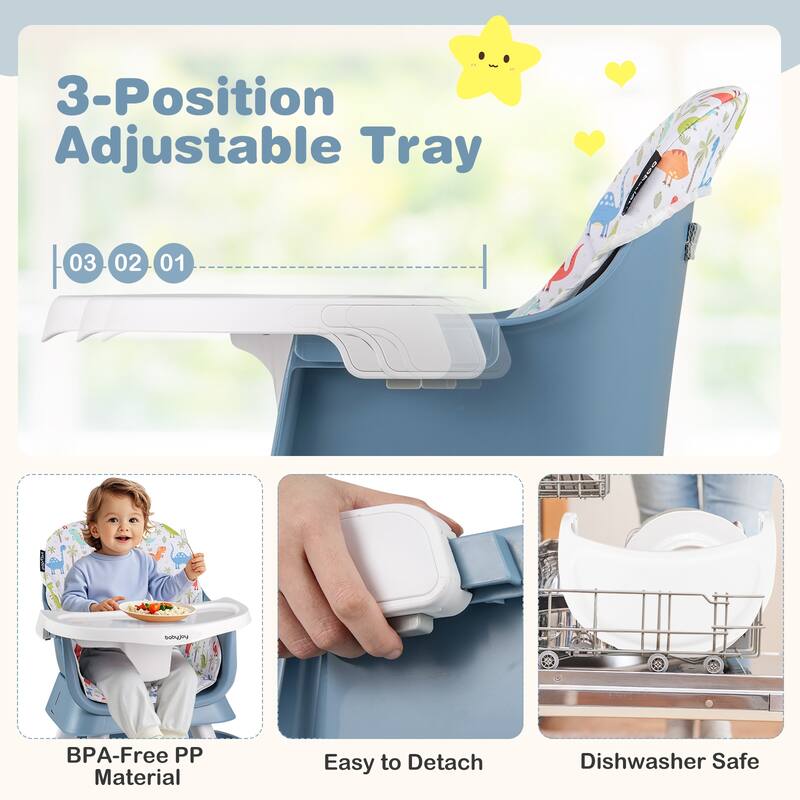 Gymax 16-in-1 Baby High Chair w/ Activity Center Booster Seat Building