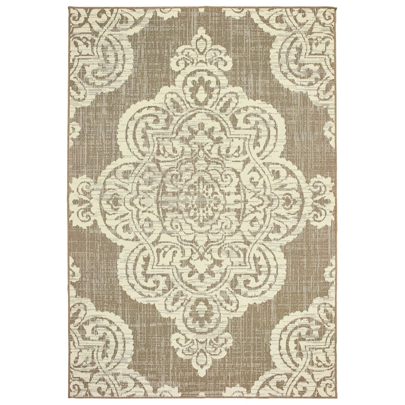 Style Haven Marianna Center Medallion Loop Pile Indoor Outdoor Rug