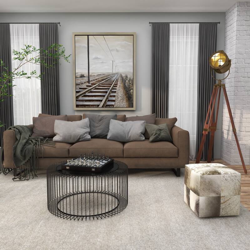 Wood Spotlight Floor Lamp - Brown - Roche River Decor