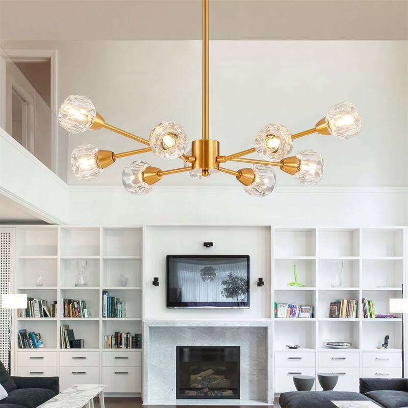 9 Lights Crystal Chandeliers(Bulbs Not Included)