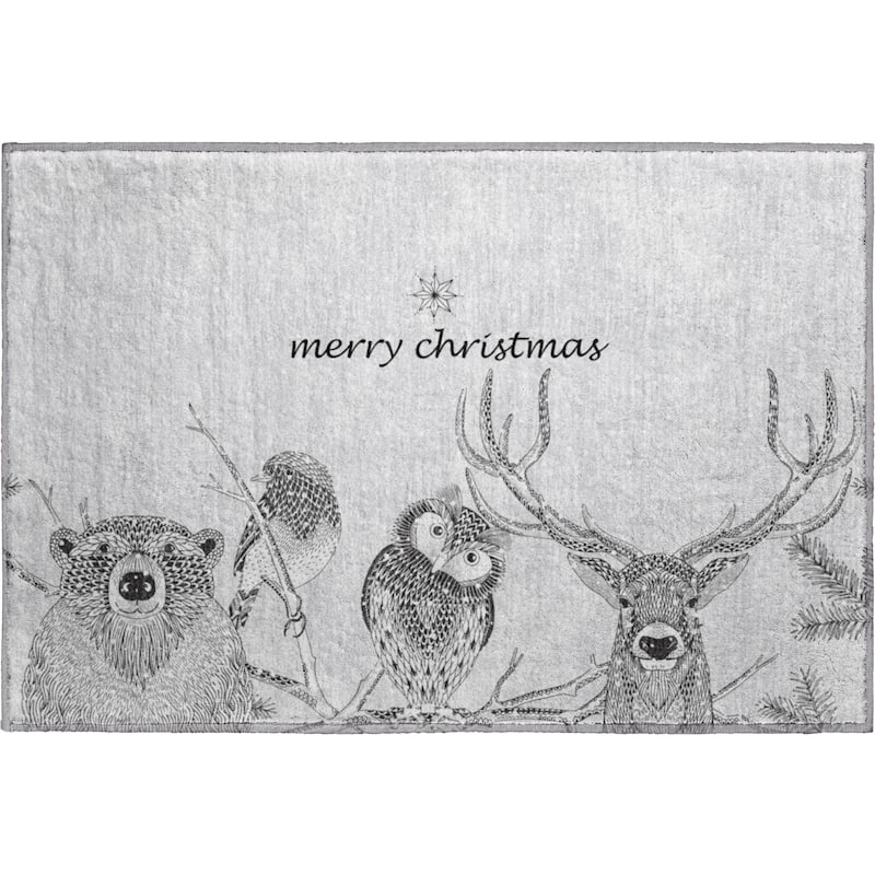 Premium Washable Super Soft Merry Christmas Animal Mayfield Rug