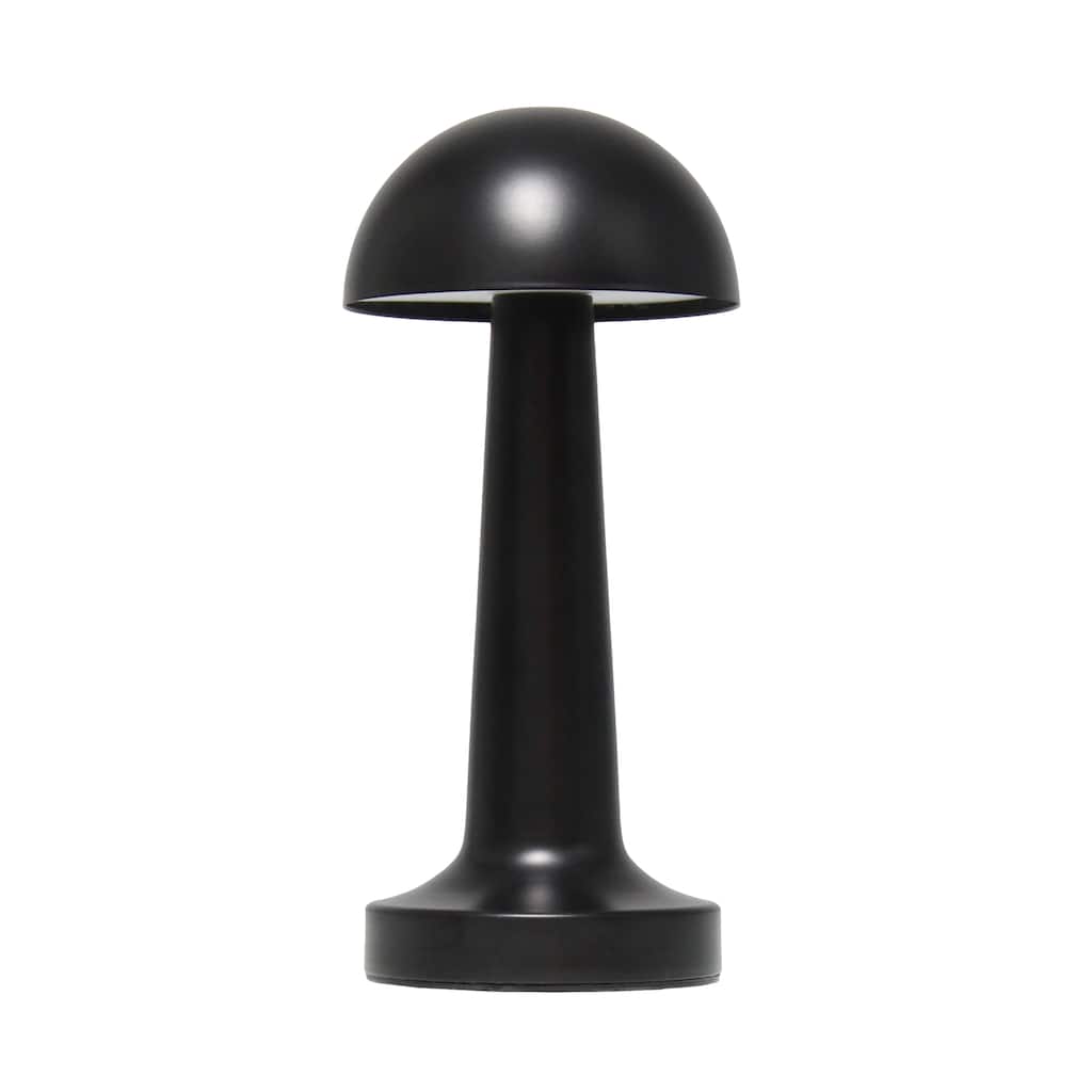 8.88" Touch-Control Mushroom LED Lamp Cordless Rechargeable Table Light with Adjustable Brightness - 4”L x 4”W x 8.88”H