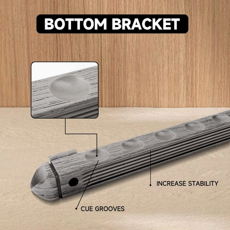 GSE™ 8-Pool Cue Wall Mounting Billiard Cue Rack, 2-Piece Hanging Wall Mounted Pool Cue Stick Holder
