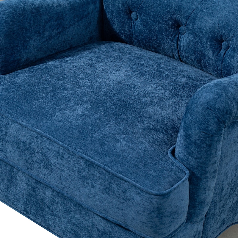 Chenille Accent Chair with Retro Legs