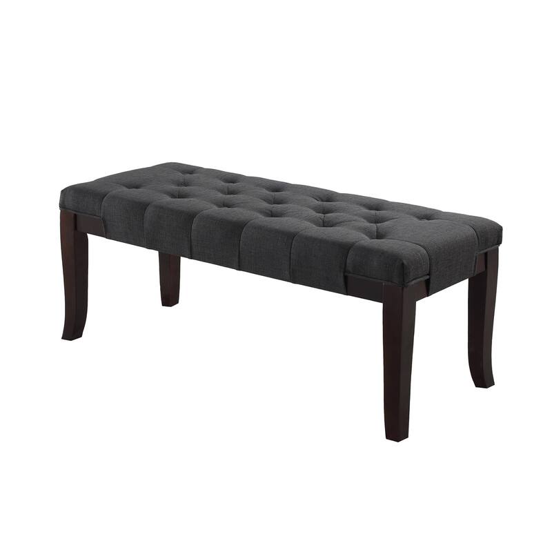 Linon Tufted Bench, Fabric/Faux Leather