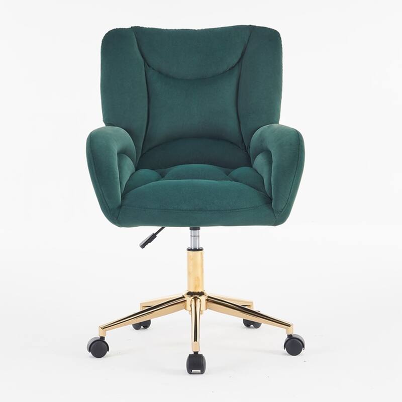 360 Swivel Fabric Home Office Chair With Gold Metal Base