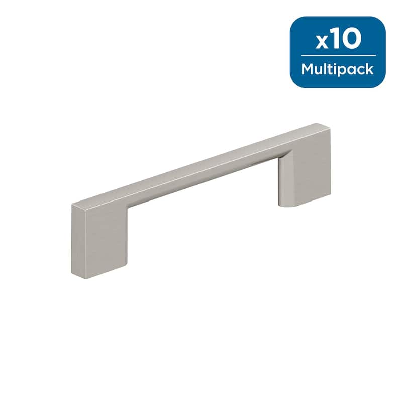 Amerock Cityscape Cabinet or Furniture Pull - 3-3/4 inch (96mm) Center-to-Center - Satin Nickel
