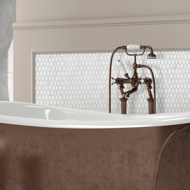 11" x 11"Oval Marble Looks Mosaic Tile