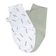 preview thumbnail 3 of 5, Ely's & Co. Baby Adjustable Swaddle Blanket - 2 Pack infants from 0 - 3 Months (7 - 14 lbs.) - Eucalyptus/Sage