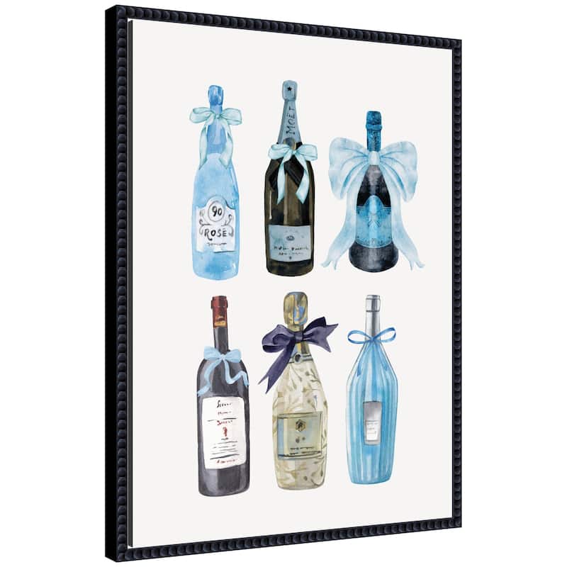Kate and Laurel Blue Champagne (28x38in) by Honey Island Studio Framed Canvas Wall Art Print - 18x24