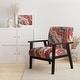 preview thumbnail 1 of 11, Designart "Segment Layers Of Marbled Rock" Upholstered Floral Accent Chair - Mid-Century Arm Chair For Bedroom Arm Chair - Red
