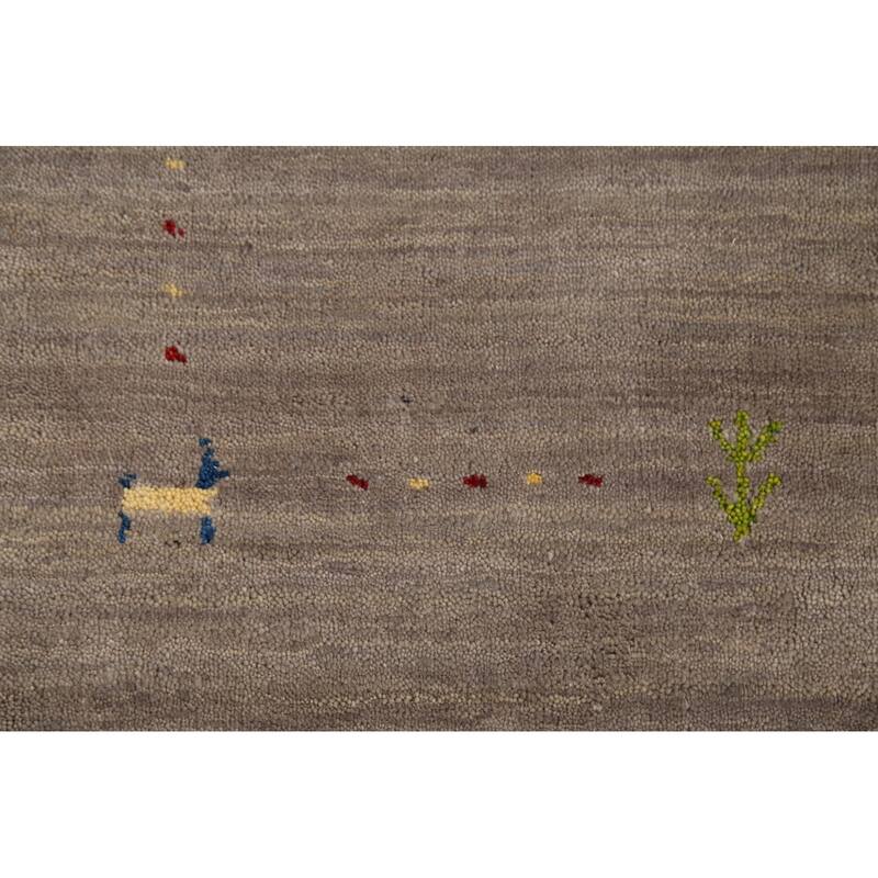 Gabbeh Indian Accent Rug Handmade Contemporary Wool Carpet - 2'7"x 4'9"