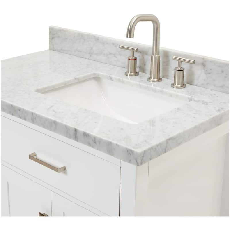 Ariel H037SRCWRVO Bristol 36" Thick Carrara Marble Vanity Top